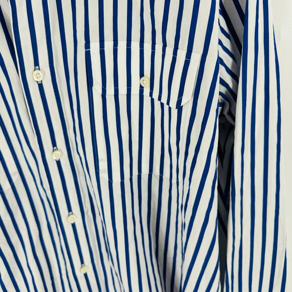 Polo by Ralph Lauren Men’s Blue White Stripe Button Down Shirt Custom Fit Size L - Picture 6 of 7